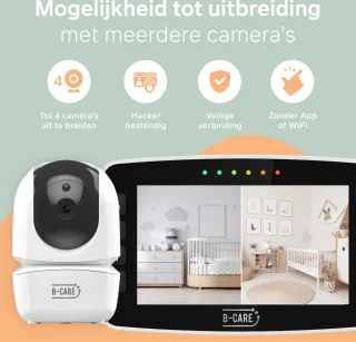 B-Care Twinkle Regular Babyfoon 2 Camera's 4.3" LCD