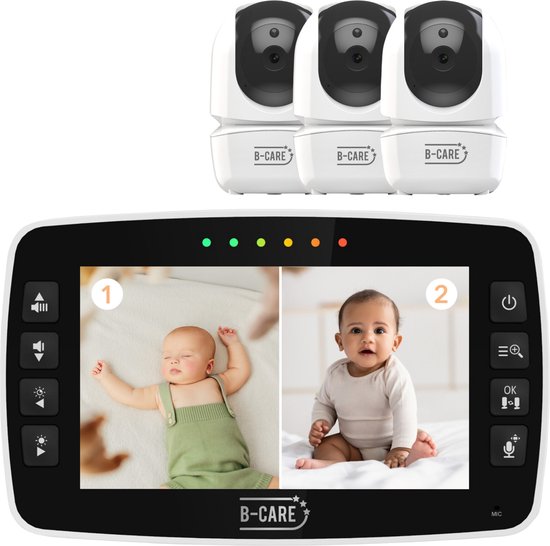 B-Care Twinkle Regular Babyfoon 3 Camera's 4.3" LCD