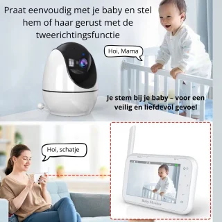 BABIVA Premium Babyfoon Full HD 4.3 inch met Camera