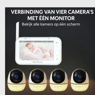 BABIVA Premium Babyfoon Full HD 4.3 inch met Camera