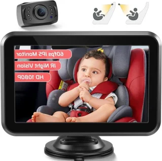 Baby Auto Camera - Automonitor Baby - Veilig Rijden - Snelle Installatie - 4.3 Inch Scherm - Zwart