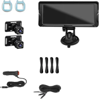 Baby autocamera - babyfoon monitor - blauw wit
