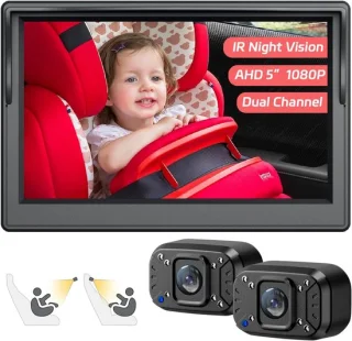 Baby autocamera dubbelkanaals monitor