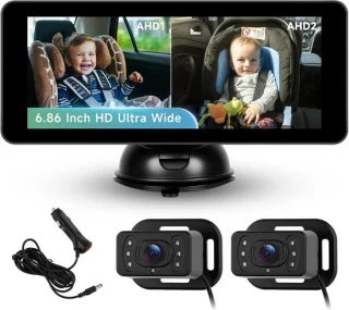 Baby autocomputer 17,9 cm - IPS-display met nachtzicht en realtime monitoring
