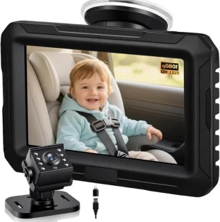 Baby autospiegel - achterbank monitor - zwart