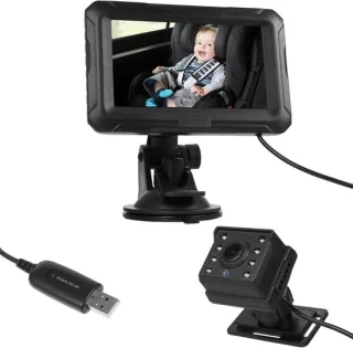 Baby autospiegel met babymonitorcamera