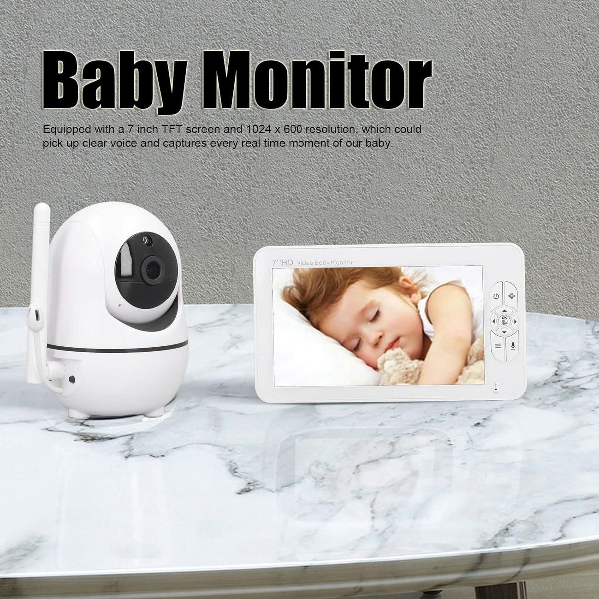 Wat vinden we goed aan de Baby Monito Babyfoon 7 Inch Video Met Temperatuurdetectie EU