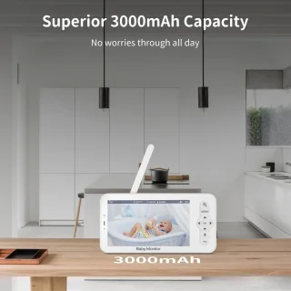 Baby Monitor Grijs - 5 inch LCD Camera Babyfoon