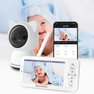 Baby Monitor Grijs - 5 inch LCD Camera Babyfoon