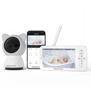 Baby Monitor Grijs - 5 inch LCD Camera Babyfoon