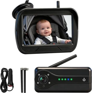 Babyachterbankspiegel 4,3 inch draadloos met wifi - ShopVlot