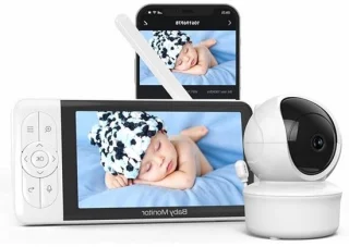 Babycamera met app met 5 inch scherm, wit