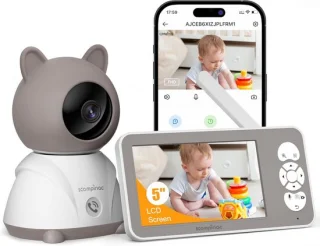 Babycamera met scherm - wit