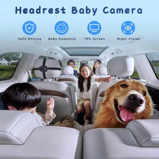 Babycamera voor in de auto - 6,86 inch HD monitor - ShopVlot