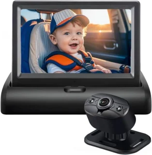 Babydisplay voor in de auto met nachtzichtcamera