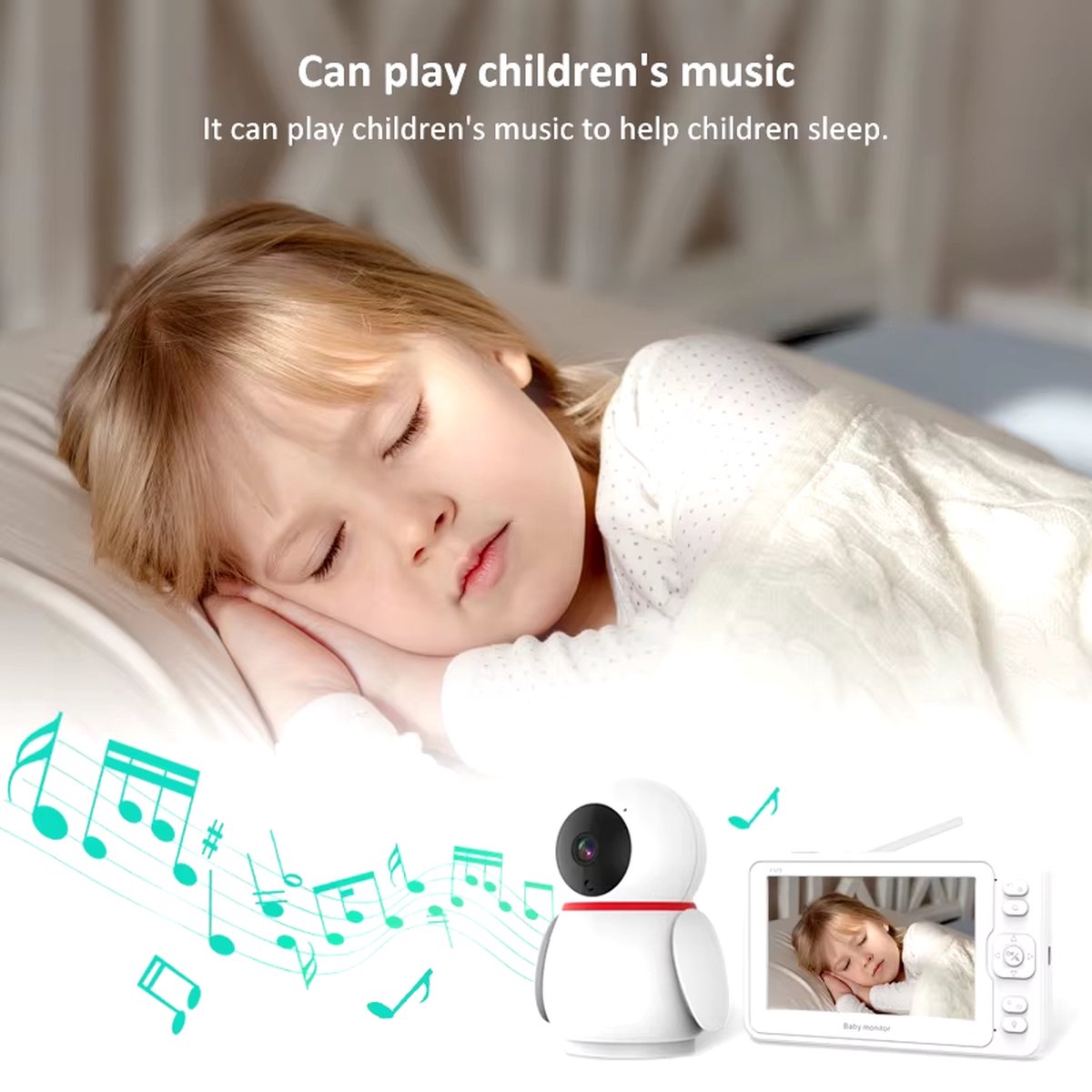 Babyfoon 1080P HD met camera en 5 inch scherm
