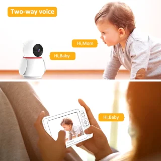 Babyfoon 1080P HD met camera en 5 inch scherm