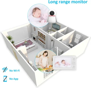 Babyfoon 1080P HD met camera en 5 inch scherm