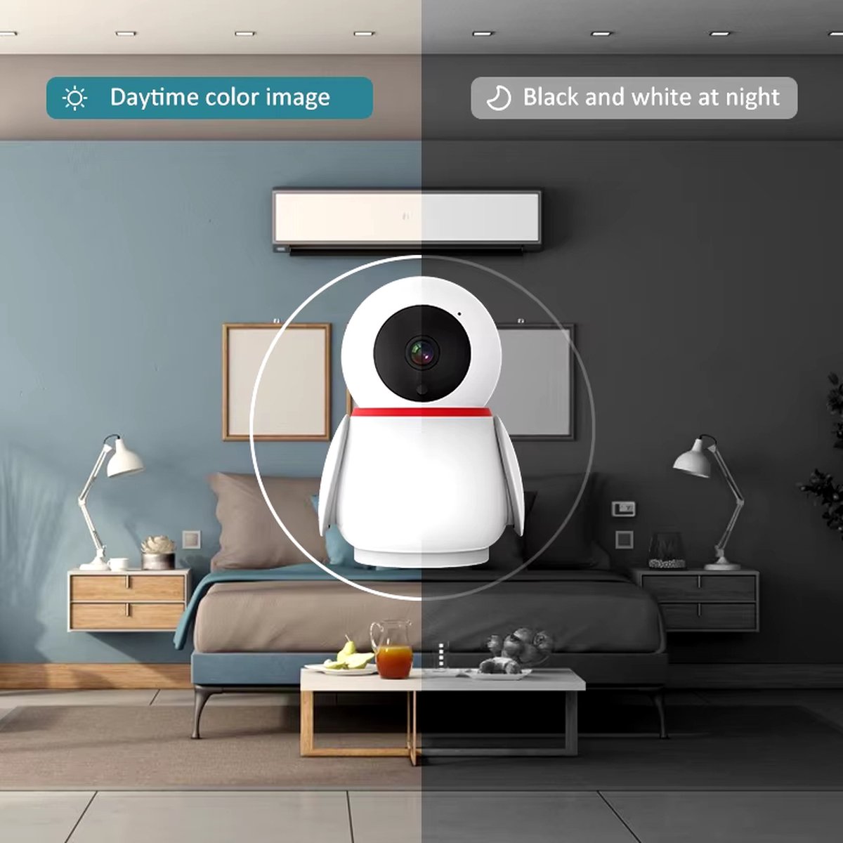 Babyfoon 1080P HD met camera en 5 inch scherm