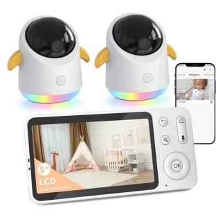 Babyfoon 2-camera 2K/3MP 5-inch monitor