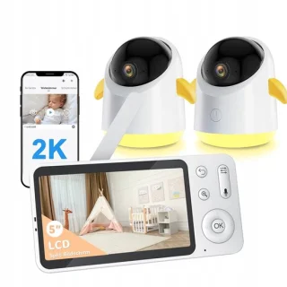 Babyfoon 2-camera 2K/3MP 5-inch monitor