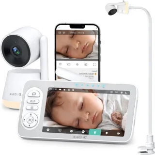 Babyfoon Camera - Baby Monitor Video - Kind Bewaken - 2K Resolutie - 5.5 Inch Display - Wit