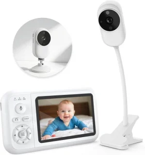 Babyfoon camera - kindbewakingsmonitor - 3,5 inch display - wit