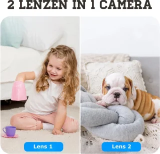 Babyfoon Dubbele Lens WiFi Met 64GB Micro-SD Kaart