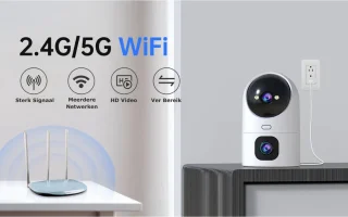 Babyfoon Dubbele Lens WiFi Met 64GB Micro-SD Kaart