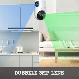 Babyfoon Dubbele Lens WiFi Met 64GB Micro-SD Kaart