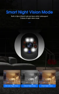 Babyfoon en Veiligheidscamera Wifi Dubbele Lens Terugspreekfunctie