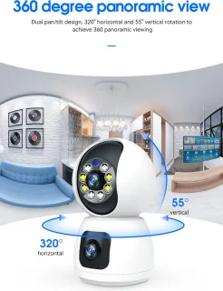 Babyfoon en Veiligheidscamera Wifi Dubbele Lens Terugspreekfunctie