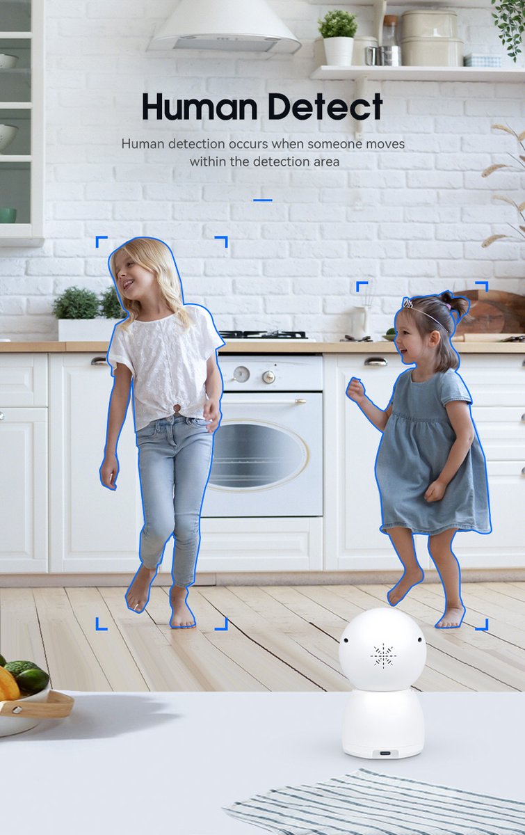 Babyfoon en Veiligheidscamera Wifi Dubbele Lens Terugspreekfunctie