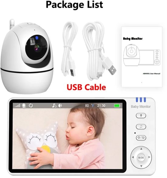 Babyfoon HD Camera PTZ - Draaibare Webcam zonder WIFI