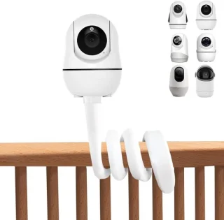 Babyfoon Houder - Camera Mount - Baby in Zicht - Gereedschapsloze Bevestiging - 40 cm Flexibel - Wit