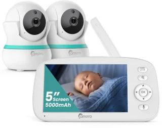 Babyfoon met 2 camera's - 5 inch scherm - SnelShoppen