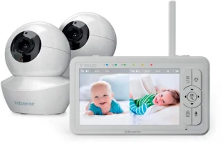 Babyfoon met camera – 2 camera's – 5 inch HD scherm – zonder wifi – 300 m bereik – 2-weg audio