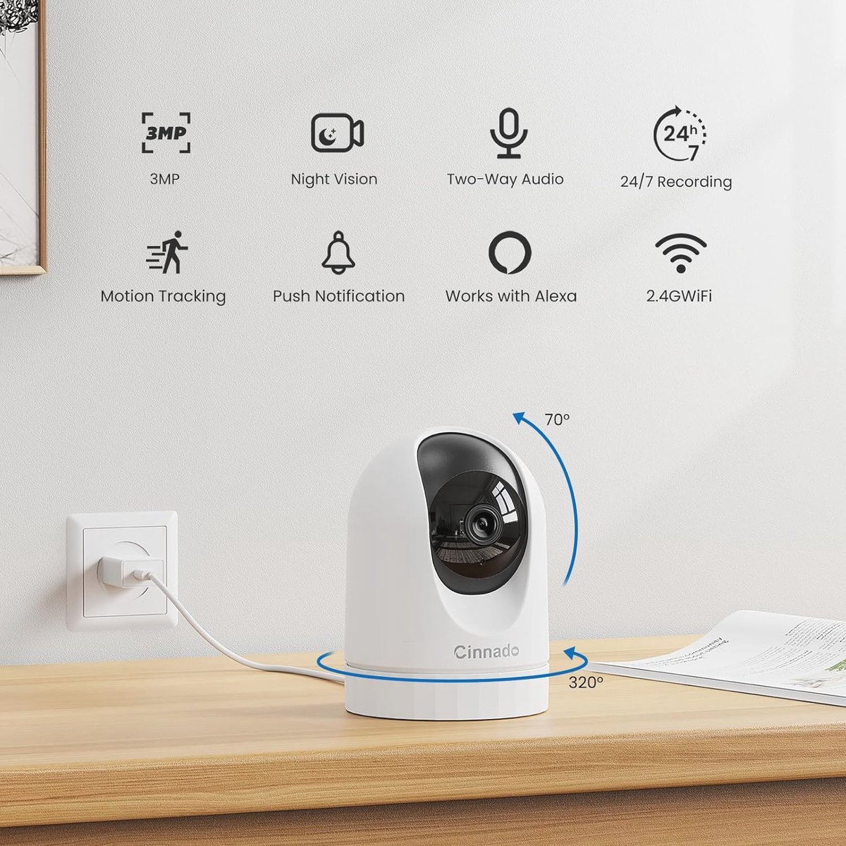 Wat vinden we goed aan de Babyfoon met camera 2K 360° indoor CCTV