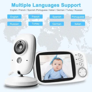 Babyfoon met Camera 3.2 inch LCD Wit
