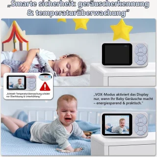 Babyfoon met camera, 3,5-inch monitor