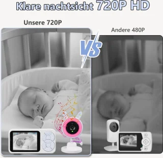 Babyfoon met camera, 3,5-inch monitor