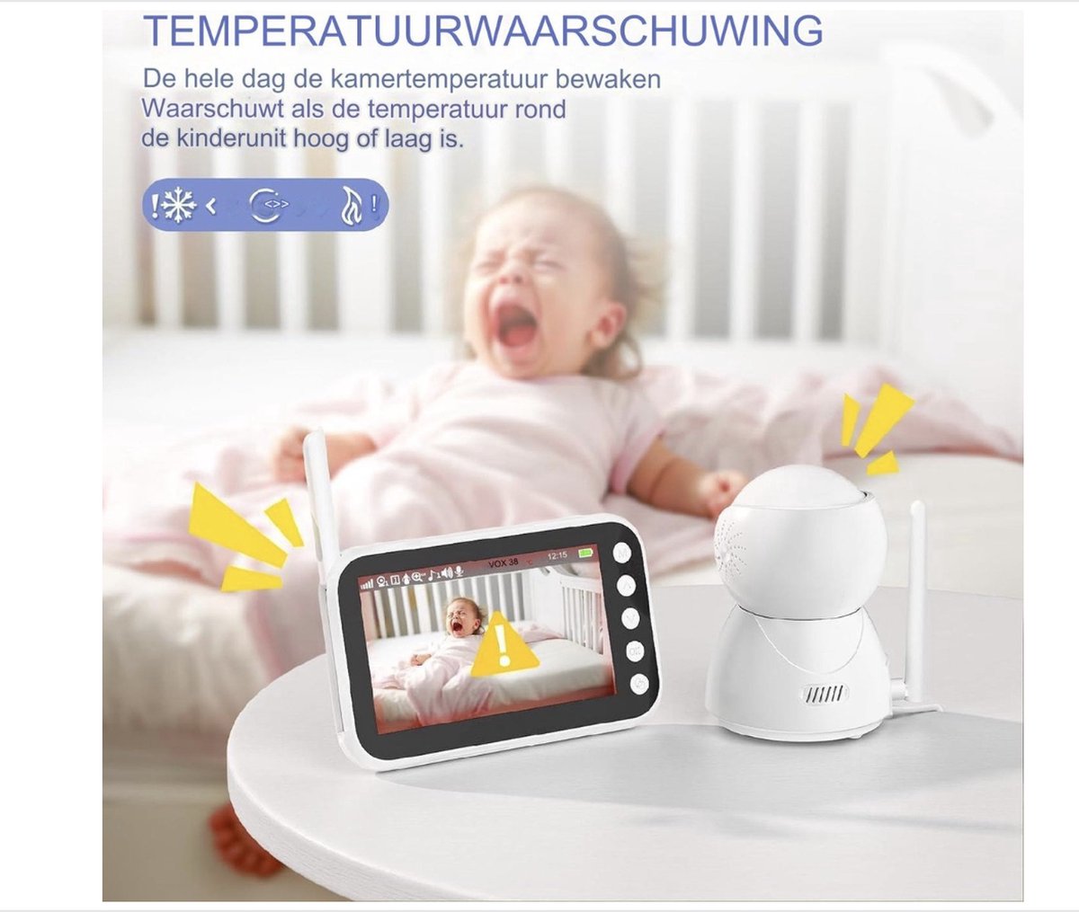 Wat vinden we goed aan de Babyfoon met Camera 4,3 inch 720p met VOX en Nachtzicht