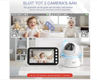 Babyfoon met Camera 4,3 inch 720p met VOX en Nachtzicht