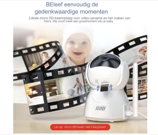 Babyfoon met Camera 4,3 inch 720p met VOX en Nachtzicht