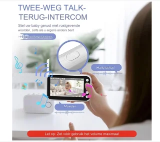 Babyfoon met Camera 4,3 inch 720p met VOX en Nachtzicht