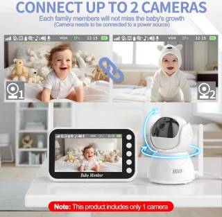 Babyfoon met Camera 4.3 inch 720p Videobabyfoon