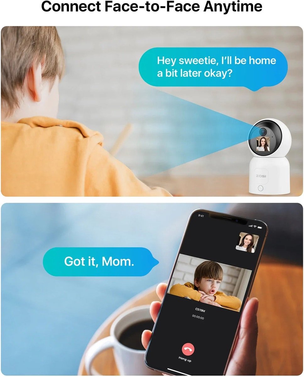 Babyfoon met Camera 4MP WiFi IP Smart - Wit