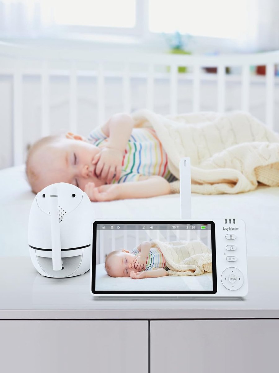 Babyfoon met camera 5 inch 720P wit