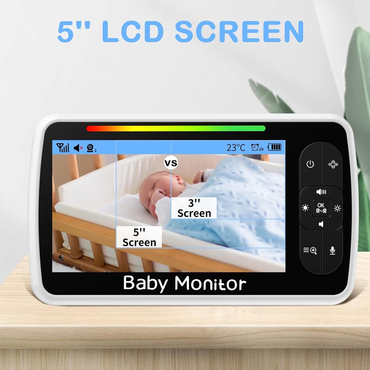 Babyfoon met Camera 5 inch Baby Monitor