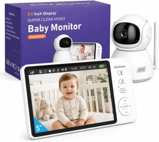 Babyfoon met camera 5 inch